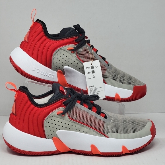 Adidas Mens Size 12 Trae Unlimited Basketball Sneaker Shoes Grey Red IF5611 New - Picture 2 of 9